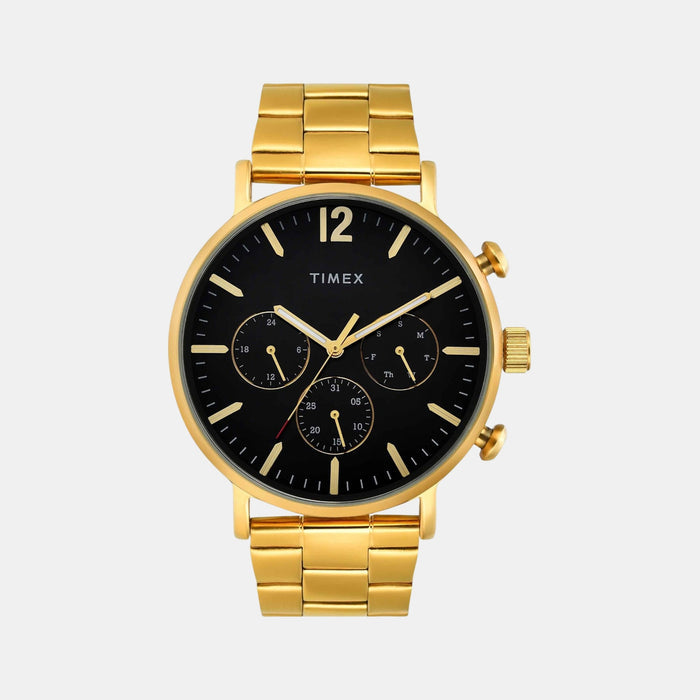 Fashion Men Quartz Black Dial Multi-Function Stainless Steel Watch TWEG20025