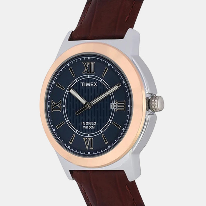 Timex Men Round Blue watch