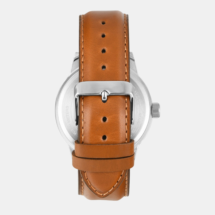Fashion Men Quartz Blue Dial Multi-Function Leather Watch TWEG19912