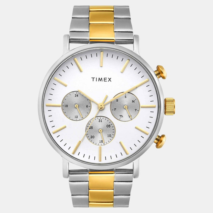 Fashion Men Quartz Silver Dial Multi-Function Stainless Steel Watch TWEG20026