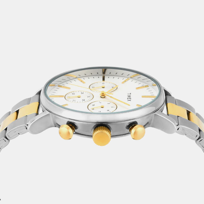 Fashion Men Quartz Silver Dial Multi-Function Stainless Steel Watch TWEG20026
