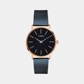 Fashion Women Quartz Black Dial Analog Stainless Steel Watch TWEL15611