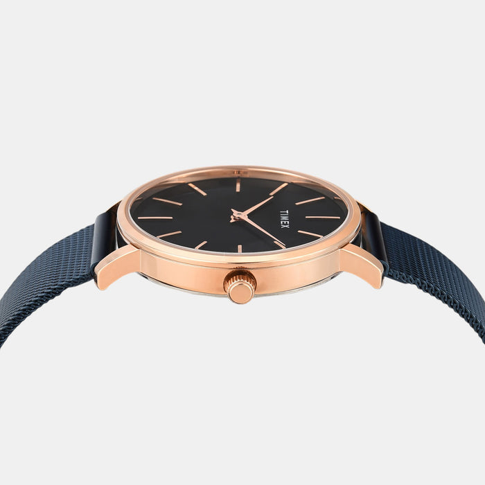 Fashion Women Quartz Black Dial Analog Stainless Steel Watch TWEL15611