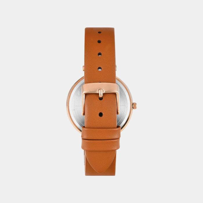 Fashion Women Quartz Blue Dial Analog Leather Watch TW000X246