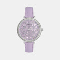 Fashion Women Quartz Lavender Dial Analog Leather Watch TWEL14706