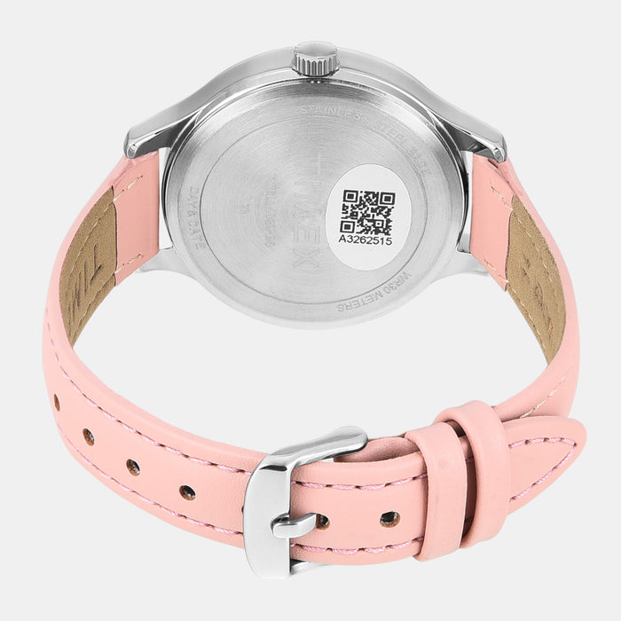 Fashion Women Quartz Silver Dial Multi-Function Leather Watch TWEL14822