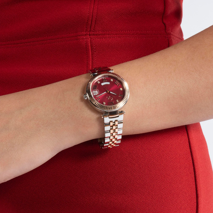 Flair Women Quartz Red Dial Analog Stainless Steel Watch Z01017L3Mf