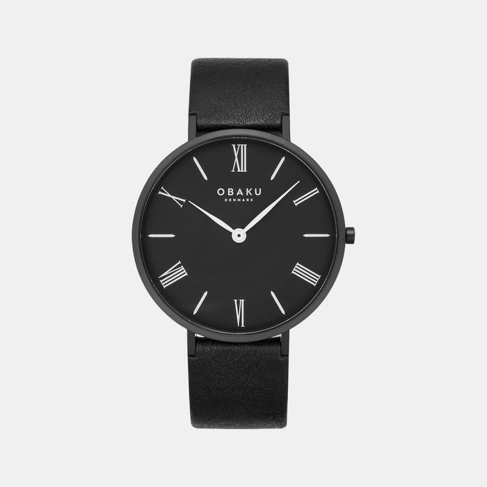 Folie Ebony Men Quartz Black Dial Analog Leather Watch V283GXBBRB
