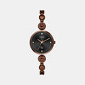 Fria Women Quartz Black Dial Analog Brass Watch TWEL18204