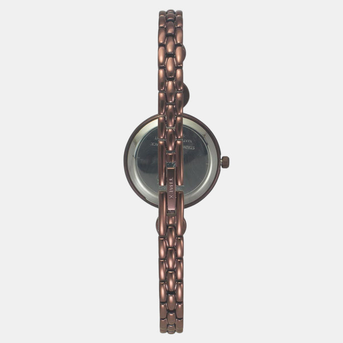 Fria Women Quartz Black Dial Analog Brass Watch TWEL18204