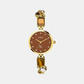 Fria Women Quartz Brown Dial Analog Brass Watch TWEL17800