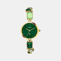Fria Women Quartz Green Dial Analog Brass Watch TWEL17801