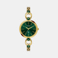 Fria Women Quartz Green Dial Analog Brass Watch TWEL18104