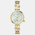 Fria Women Quartz Mother Of Pearl Dial Analog Brass Watch TWEL16004