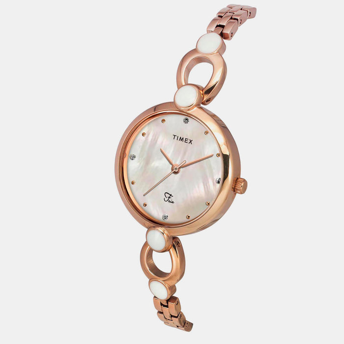 Timex Round Mother Of Pearl Analog watch
