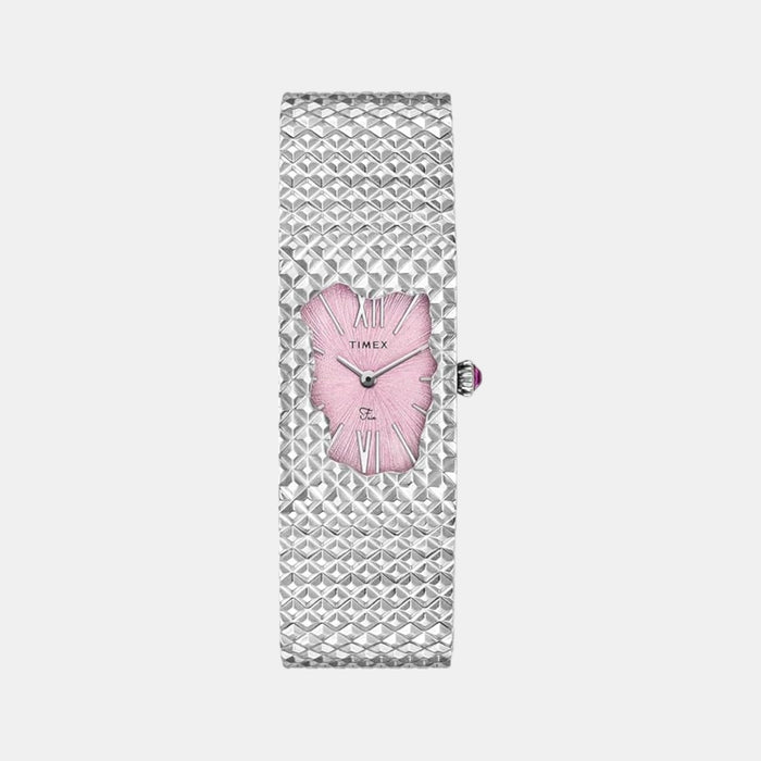 Fria Women Quartz Pink Dial Analog Stainless Steel Watch TWEL77700