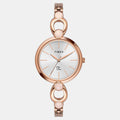 Fria Women Quartz Silver Dial Analog Brass Watch TWEL18105