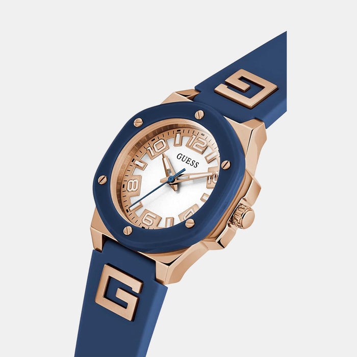 G Hype Women Quartz Silver Dial Analog Silicone Watch Gw0555L4