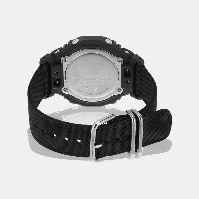 G-Shock Men Quartz Black Dial Analog-Digital Fabric Watch G1524