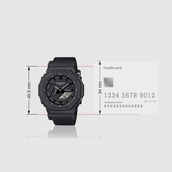 G-Shock Men Quartz Black Dial Analog-Digital Fabric Watch G1524