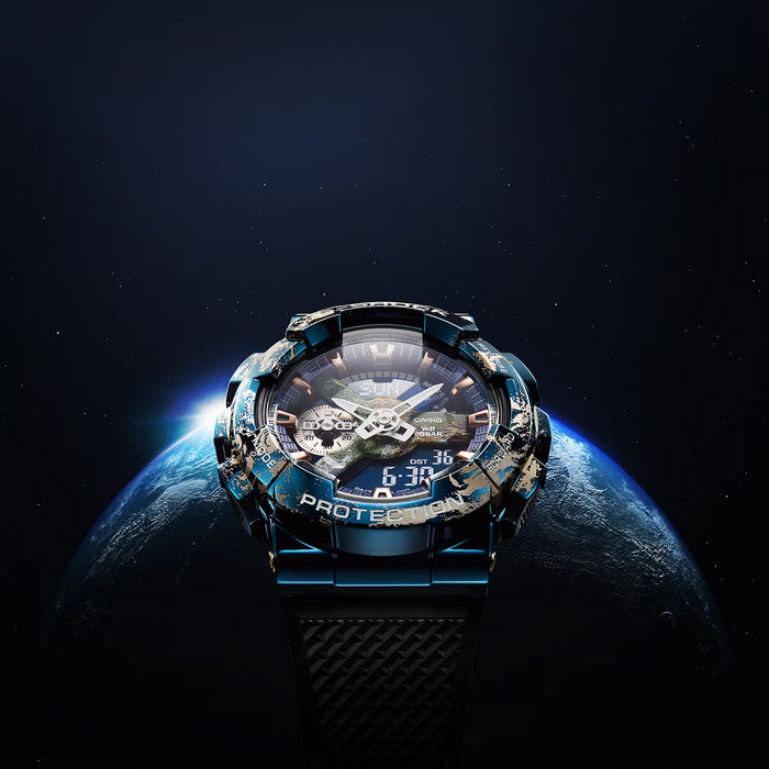 G-Shock Men Quartz Blue Dial Analog-Digital Resin Watch G1341