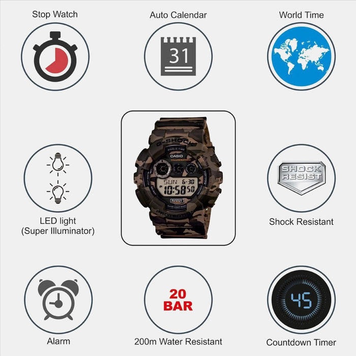 G-Shock Men Quartz Brown Dial Digital Resin Watch G513