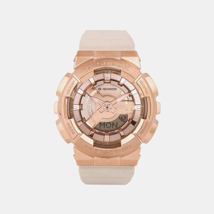G-Shock Women Quartz Rose Gold Dial Analog-Digital Resin Watch G1462