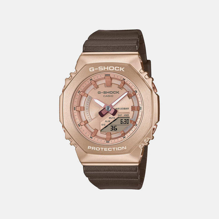 G-Shock Women Quartz Rose Gold Dial Analog-Digital Resin Watch G1574