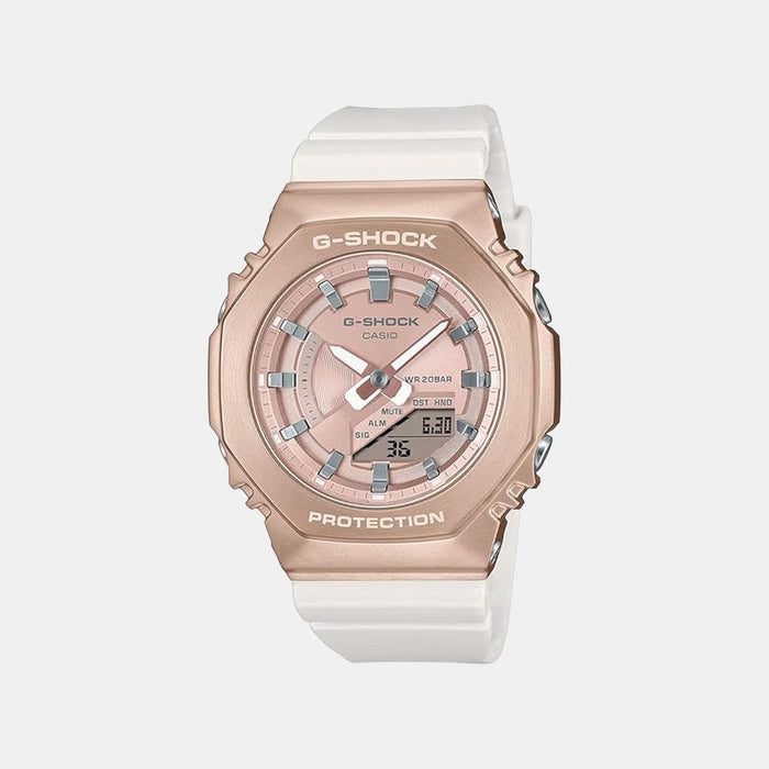 G-Shock Women Quartz Rose Gold Dial Analog-Digital Resin Watch G1575