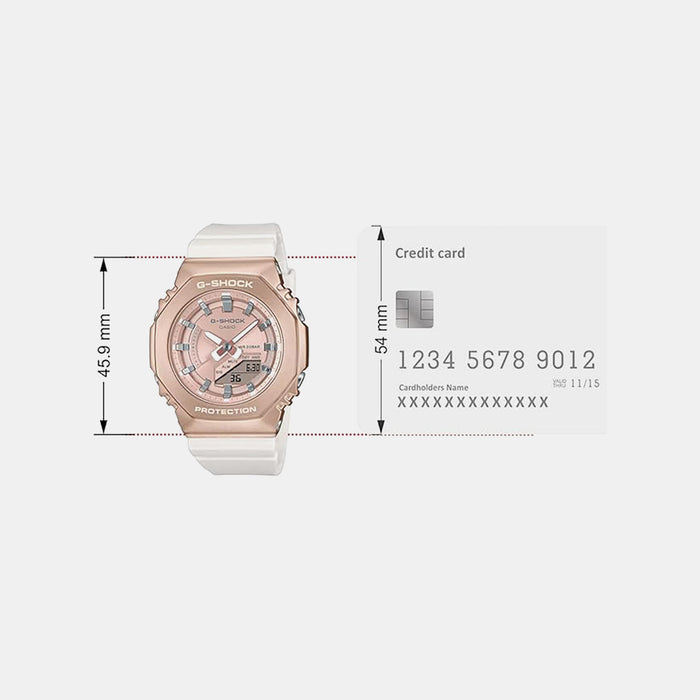 G-Shock Women Quartz Rose Gold Dial Analog-Digital Resin Watch G1575