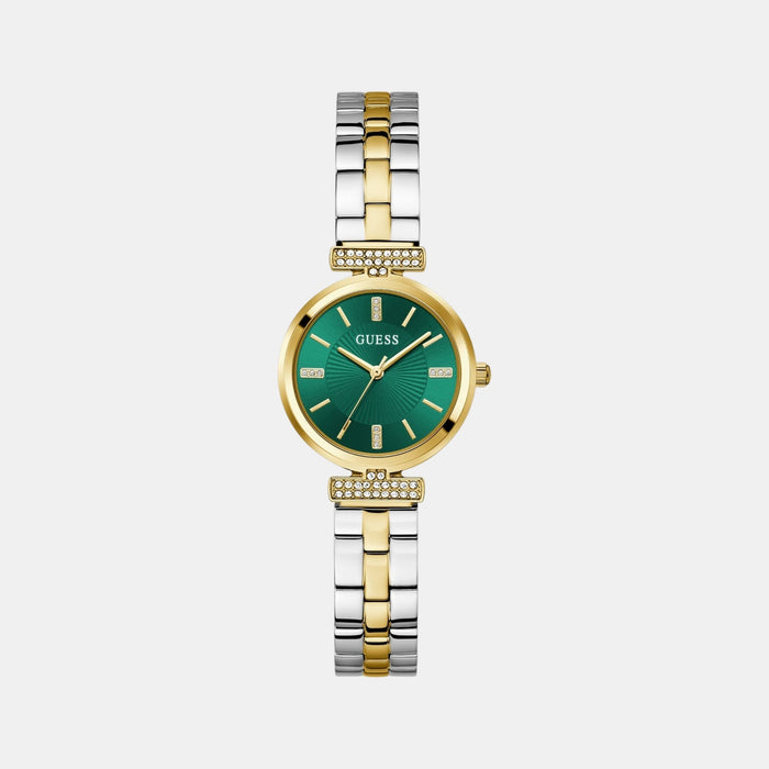 Gd Array Women Quartz Green Dial Analog Stainless Steel Watch Gw0762L6