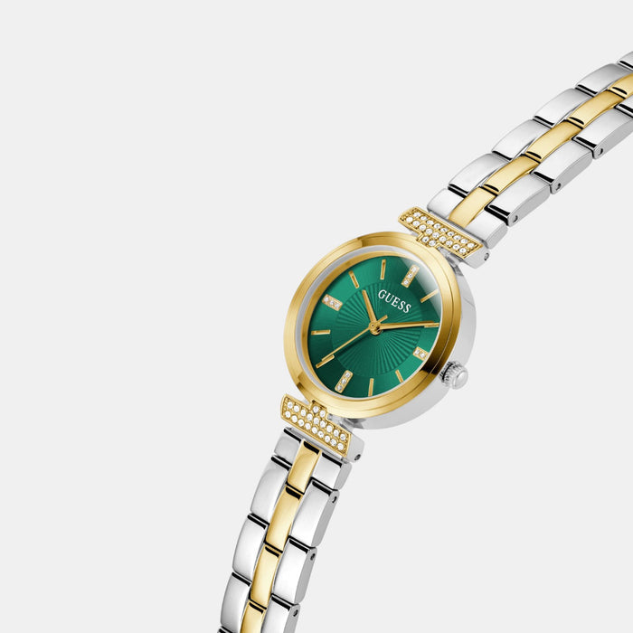Gd Array Women Quartz Green Dial Analog Stainless Steel Watch Gw0762L6