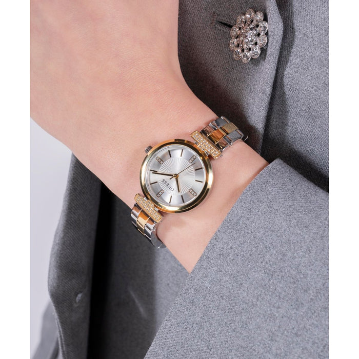 Gd Array Women Quartz Silver Dial Analog Stainless Steel Watch Gw0762L5
