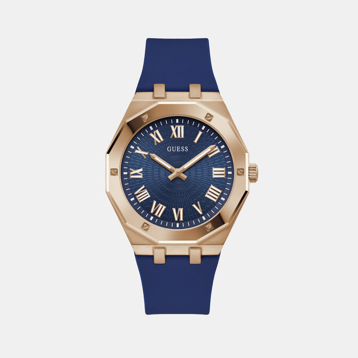 Gd Asset Men Quartz Blue Dial Analog Silicone Watch Gw0663G3