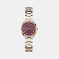 Gd Charlotte Women Quartz Purple Dial Analog Stainless Steel Watch Gw0767L5