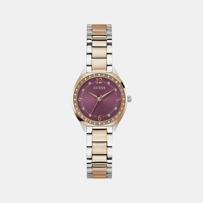 Gd Charlotte Women Quartz Purple Dial Analog Stainless Steel Watch Gw0767L5
