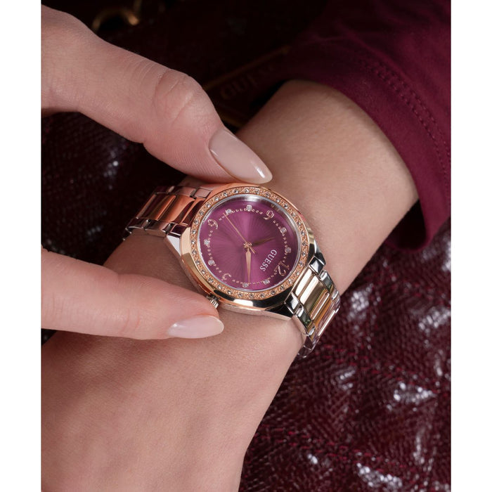 Gd Charlotte Women Quartz Purple Dial Analog Stainless Steel Watch Gw0767L5