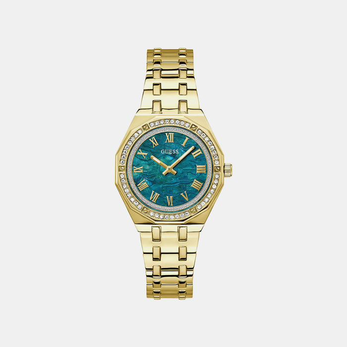 Gd Desire Women Quartz Teal Dial Analog Stainless Steel Watch Gw0770L2