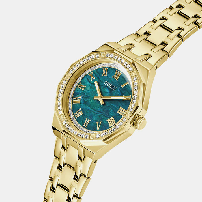 Gd Desire Women Quartz Teal Dial Analog Stainless Steel Watch Gw0770L2