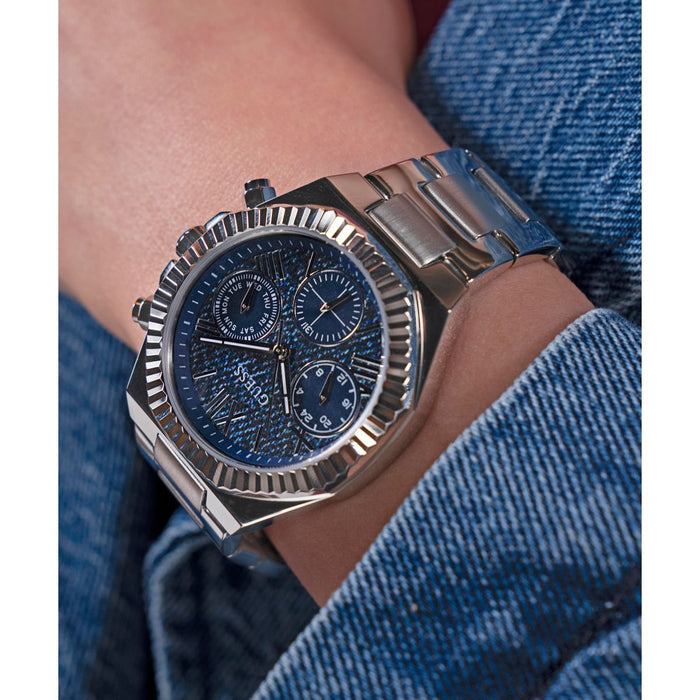 Gd Equality Women Quartz Blue Dial Multi-Function Stainless Steel Watch Gw0769L1