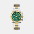 Gd Equality Women Quartz Green Dial Multi-Function Stainless Steel Watch Gw0769L4