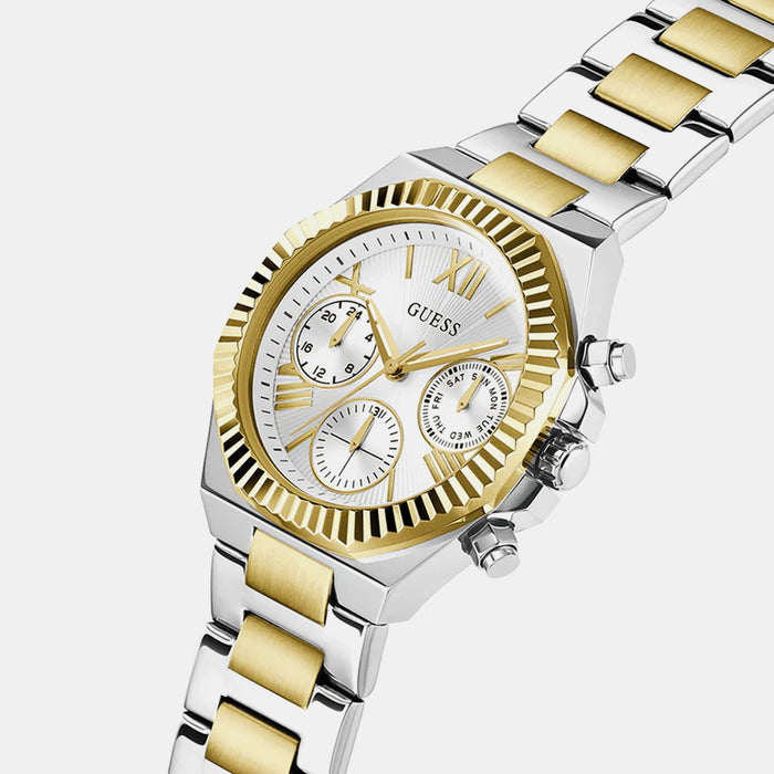 Gd Equality Women Quartz Silver Dial Multi-Function Stainless Steel Watch Gw0769L3