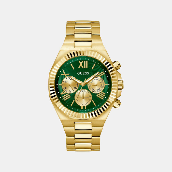 Gd Equity Men Quartz Green Dial Multi-Function Stainless Steel Watch Gw0703G2
