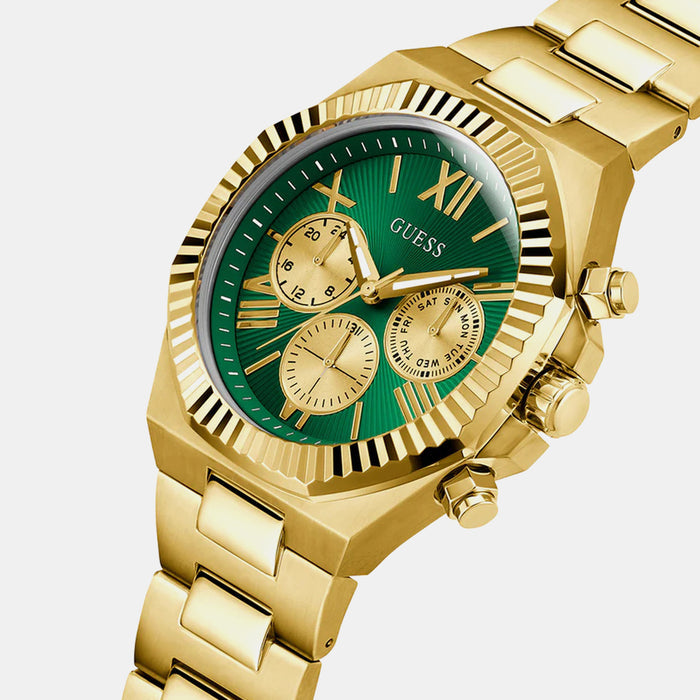 Gd Equity Men Quartz Green Dial Multi-Function Stainless Steel Watch Gw0703G2