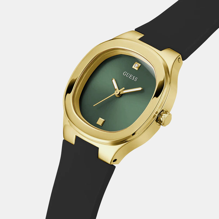 Gd Eve Women Quartz Green Dial Analog Silicone Watch Gw0658L1