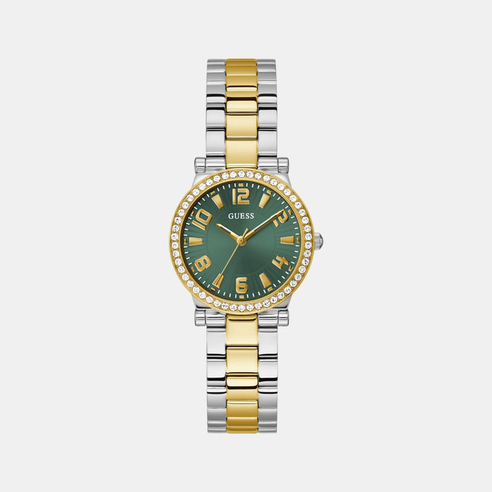 Gd Fawn Women Quartz Green Dial Analog Stainless Steel Watch Gw0686L2