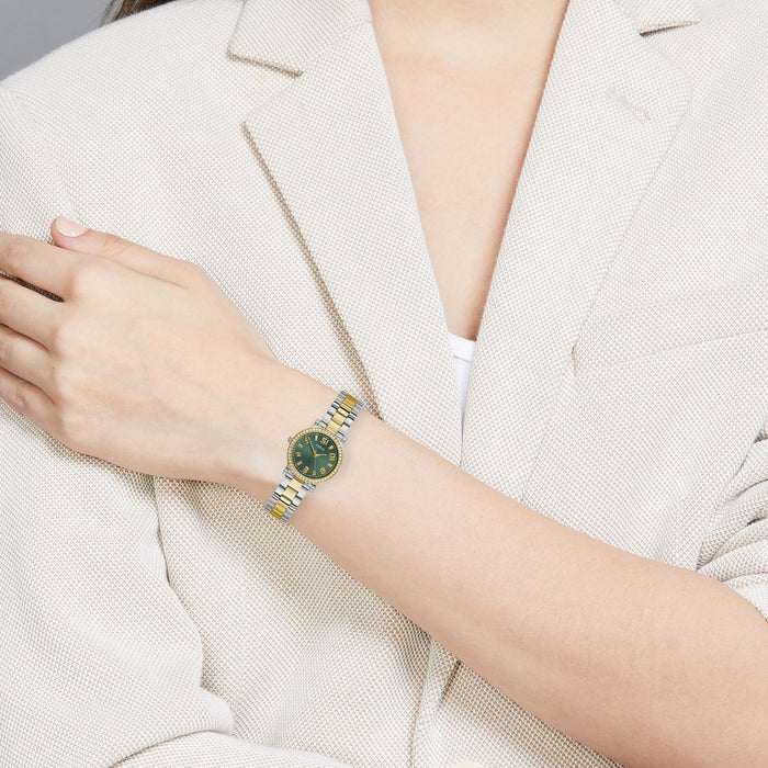 Gd Fawn Women Quartz Green Dial Analog Stainless Steel Watch Gw0686L2