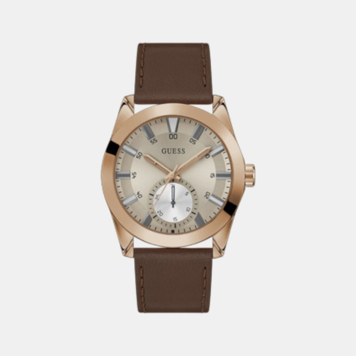 Gd Grayson Men Quartz Beige Dial Analog Leather Watch Gw0793G3