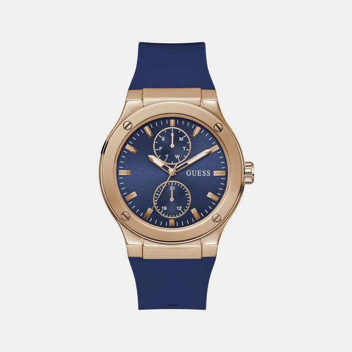 Gd Jet Men Quartz Blue Dial Multi-Function Silicone Watch Gw0491G4