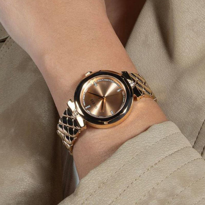 Gd Rumour Women Quartz Rose Gold Dial Analog Stainless Steel Watch Gw0613L3